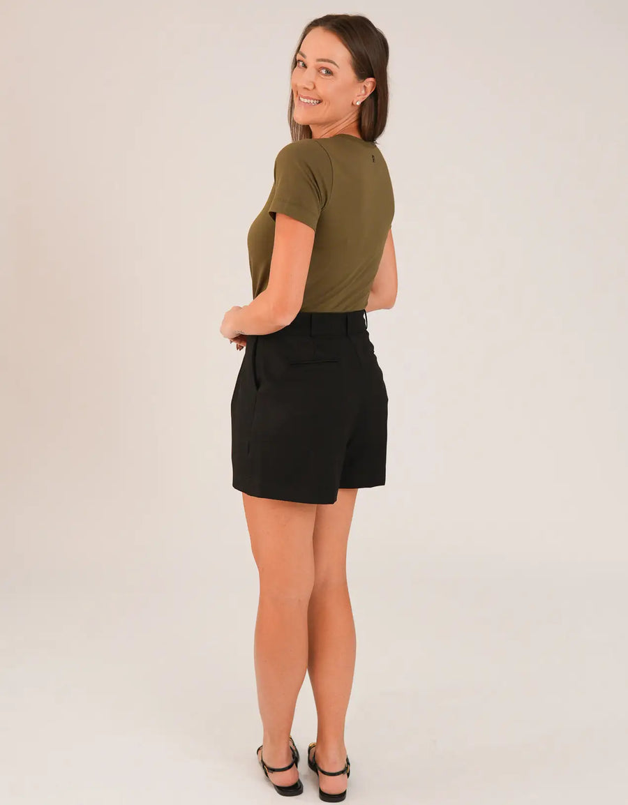 T-shirt Feminina Algodão com Elastano Nina - Verde Militar