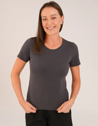 T-shirt Feminina Algodão com Elastano Nina - Cinza Escuro