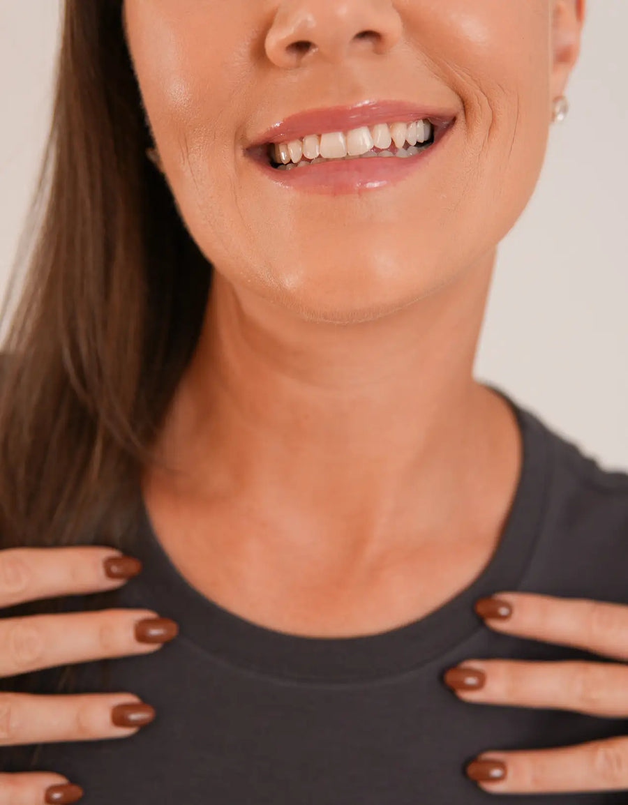 T-shirt Feminina Algodão com Elastano Nina - Cinza Escuro