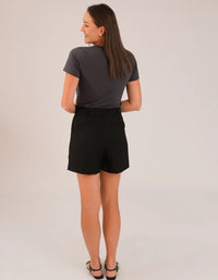 T-shirt Feminina Algodão com Elastano Nina - Cinza Escuro