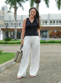 Calça Alfaiataria Feminina Sol - Off White