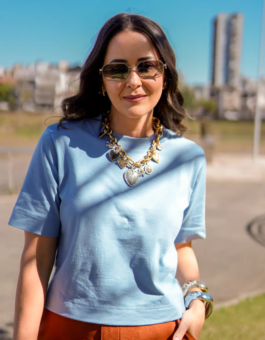 T-shirt Gola Larga Bela Azul