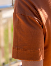 T-shirt com Amarração Mia Terracota