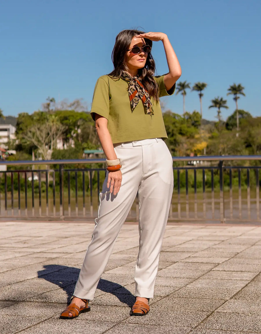 T-shirt Gola Larga Bela Verde