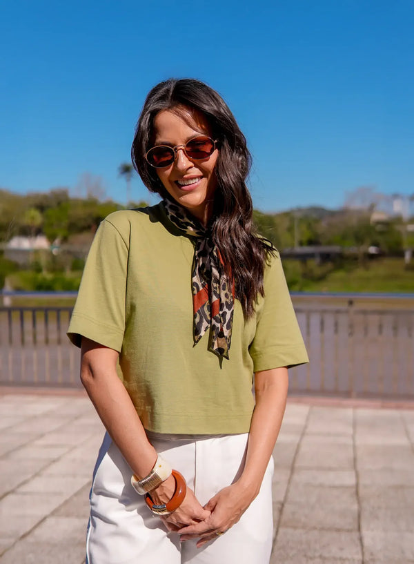 T-shirt Gola Larga Bela Verde