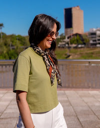T-shirt Gola Larga Bela Verde