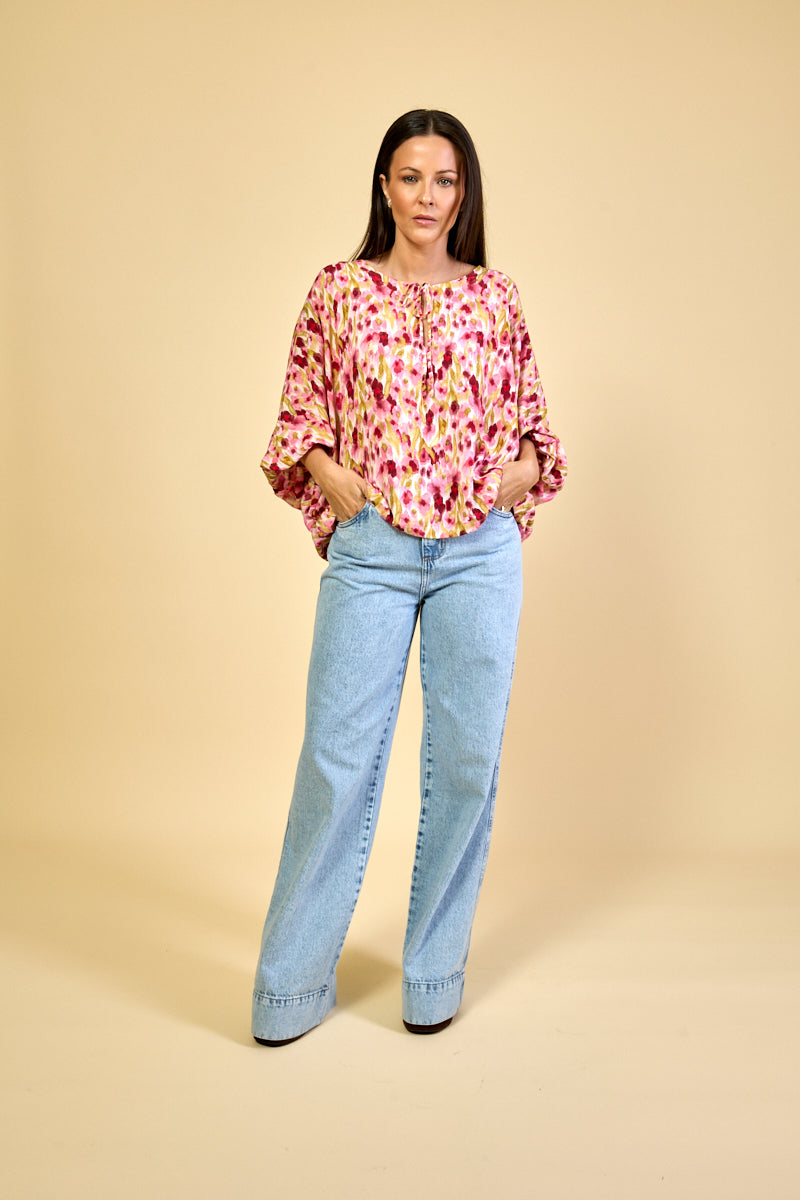 Blusa Feminina Oversized em Viscose Estampada Dominique