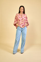 Blusa Feminina Oversized em Viscose Estampada Dominique