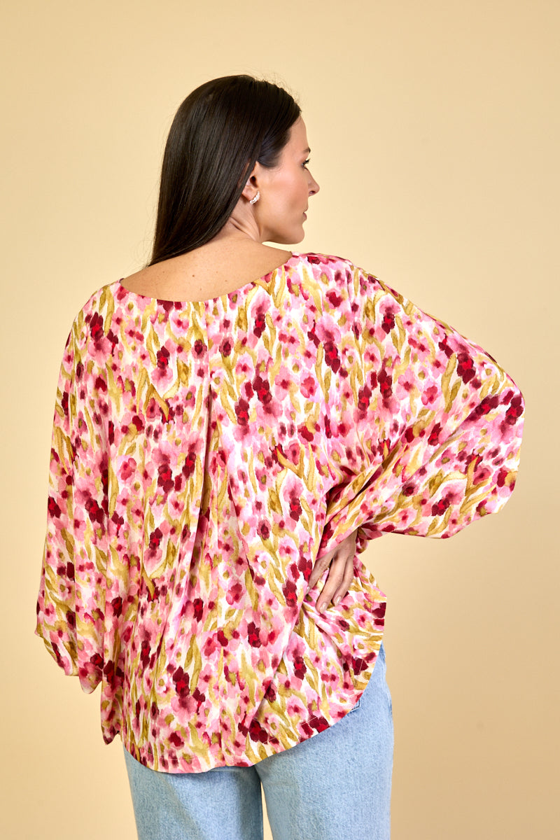 Blusa Feminina Oversized em Viscose Estampada Dominique