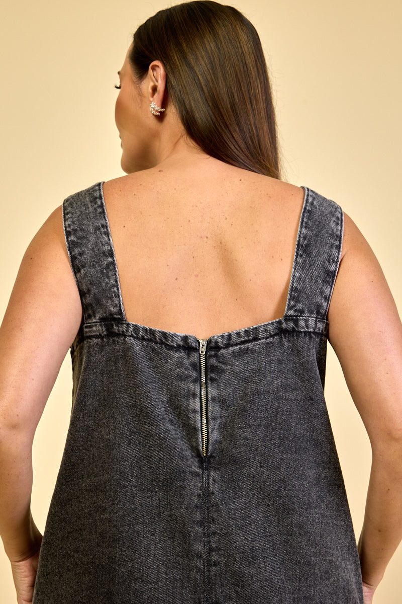 Vestido Jeans Preto Camille