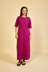 Vestido Longo Algodão com Elastano Hana - Ameixa