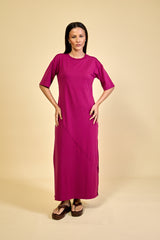 Vestido Longo Algodão com Elastano Hana - Ameixa