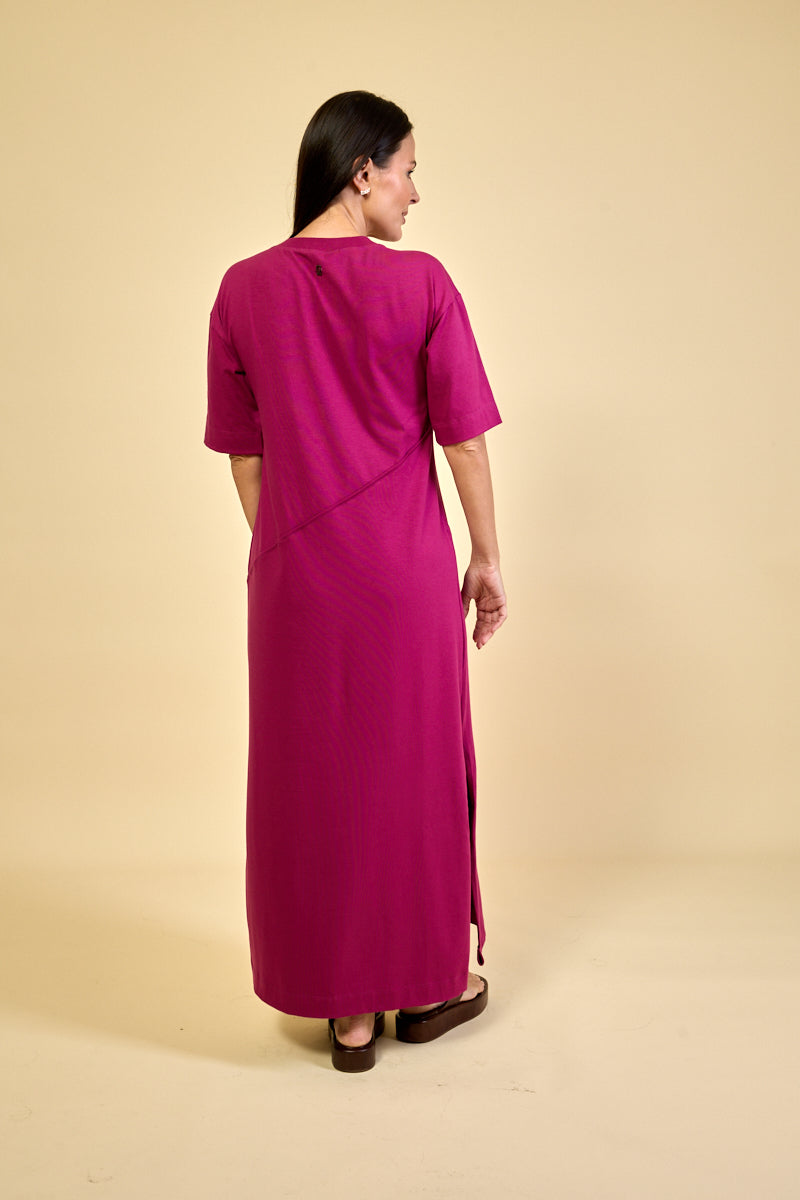 Vestido Longo Algodão com Elastano Hana - Ameixa