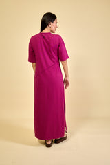 Vestido Longo Algodão com Elastano Hana - Ameixa