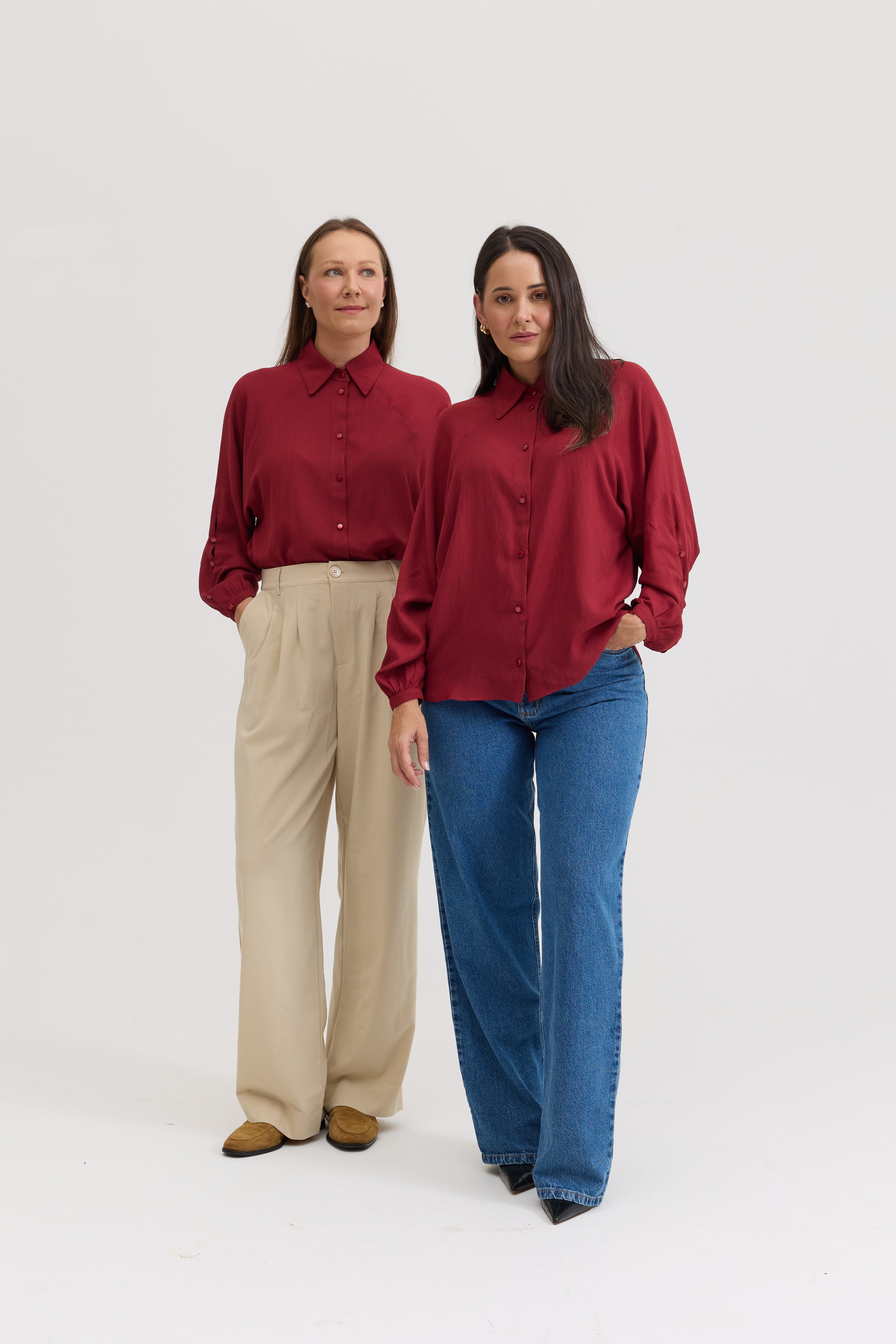 Camisa Feminina Drapeada Dalila - Vinho