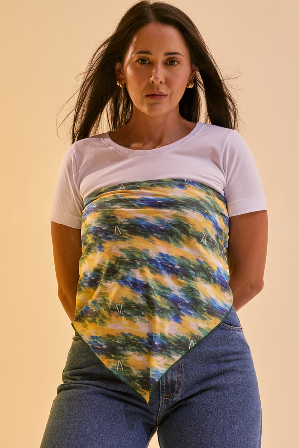 T-shirt Feminina Algodão com Elastano Nina - Branco