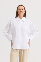 Camisa Social em Tricoline Branca Flora