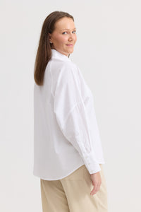 Camisa Social em Tricoline Branca Flora