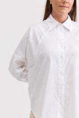 Camisa Social em Tricoline Branca Flora