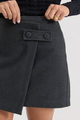 Saia Feminina Assimétrica Angélica - Cinza