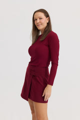 Saia Feminina Assimétrica Angélica - Vinho