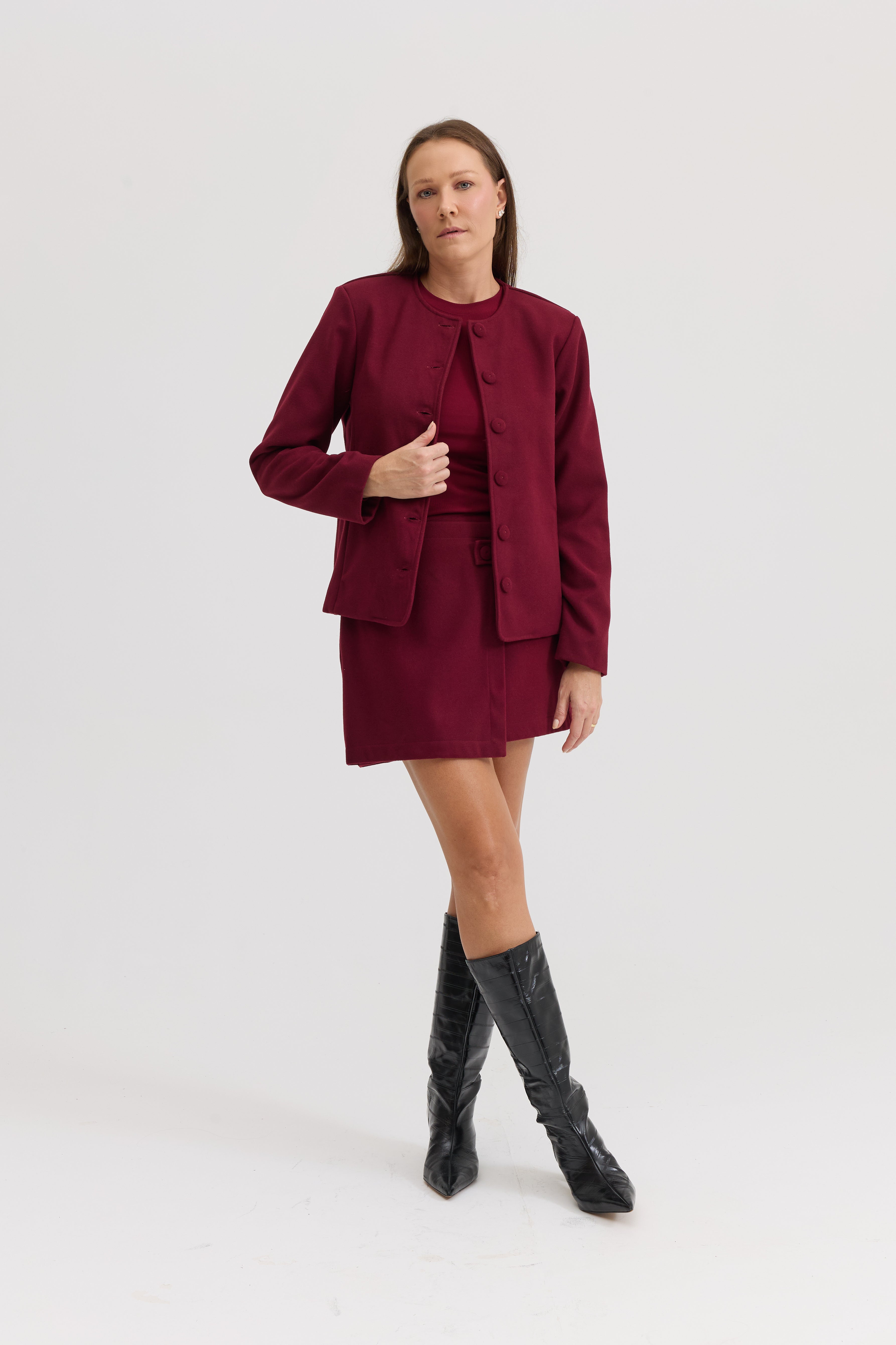 Saia Feminina Assimétrica Angélica - Vinho