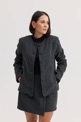 Saia Feminina Assimétrica Angélica - Cinza