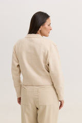 Casaco de Tricot com Botões Feminino Charlotte - Bege