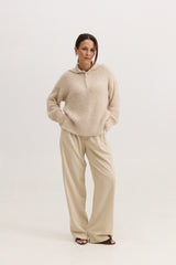 Casaco de Tricot Feminino Peluciado Scarlet - Bege