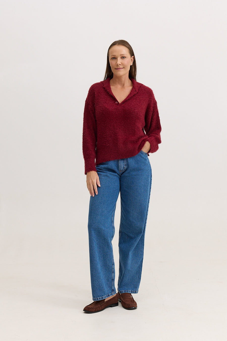 Casaco de Tricot Feminino Peluciado Scarlet - Vinho