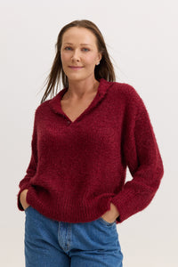 Casaco de Tricot Feminino Peluciado Scarlet - Vinho