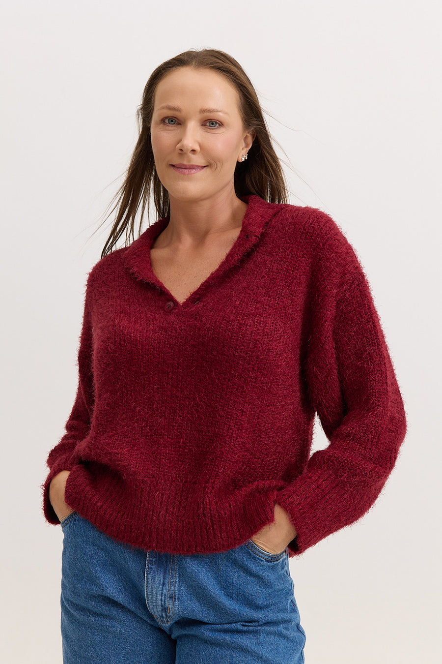 Casaco de Tricot Feminino Peluciado Scarlet - Vinho