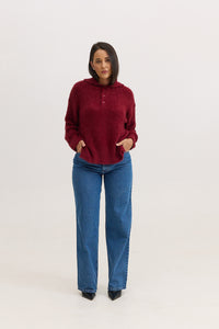 Casaco de Tricot Feminino Peluciado Scarlet - Vinho