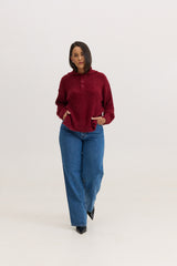 Casaco de Tricot Feminino Peluciado Scarlet - Vinho