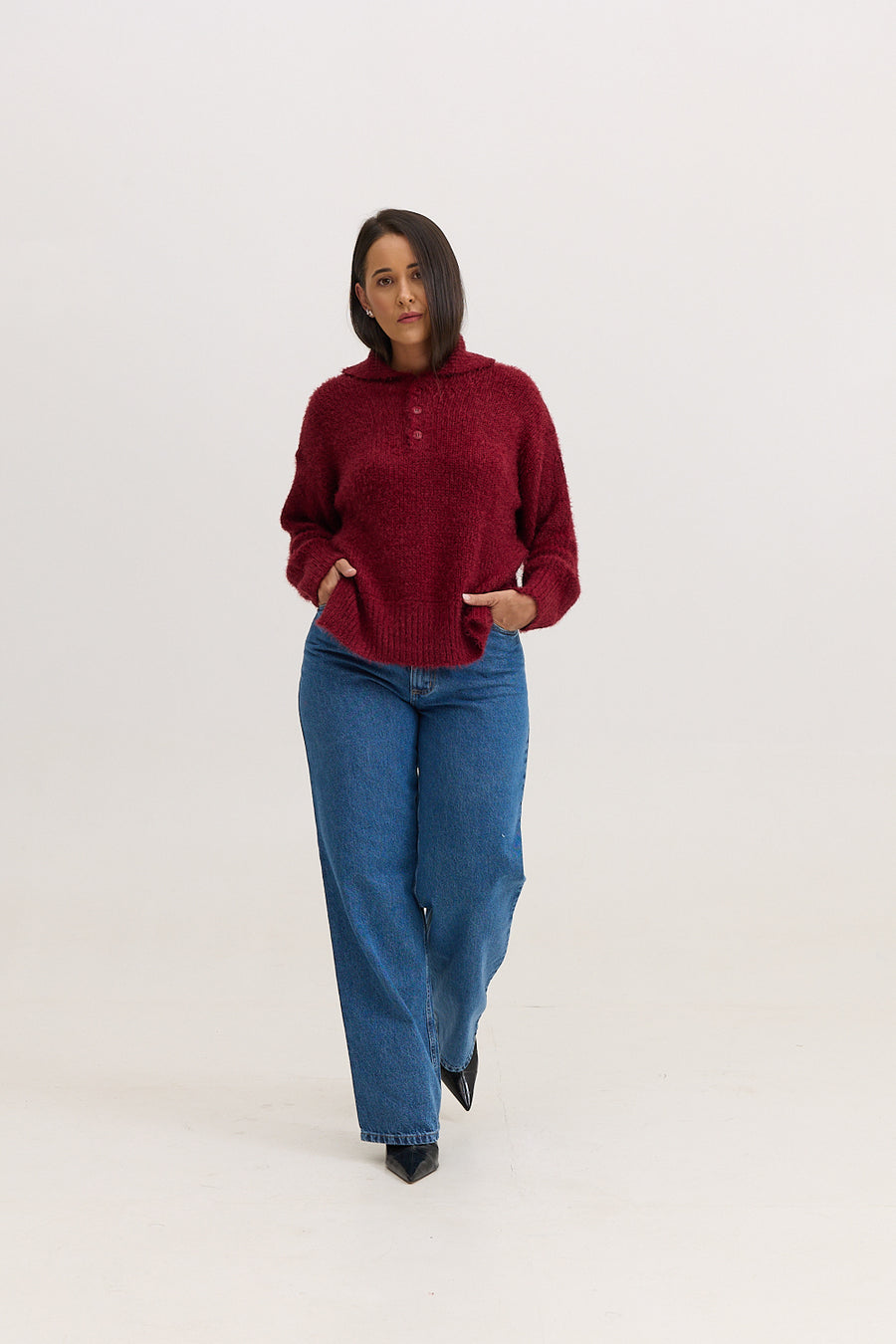 Casaco de Tricot Feminino Peluciado Scarlet - Vinho