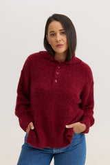 Casaco de Tricot Feminino Peluciado Scarlet - Vinho