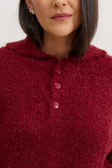 Casaco de Tricot Feminino Peluciado Scarlet - Vinho