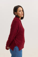Casaco de Tricot Feminino Peluciado Scarlet - Vinho