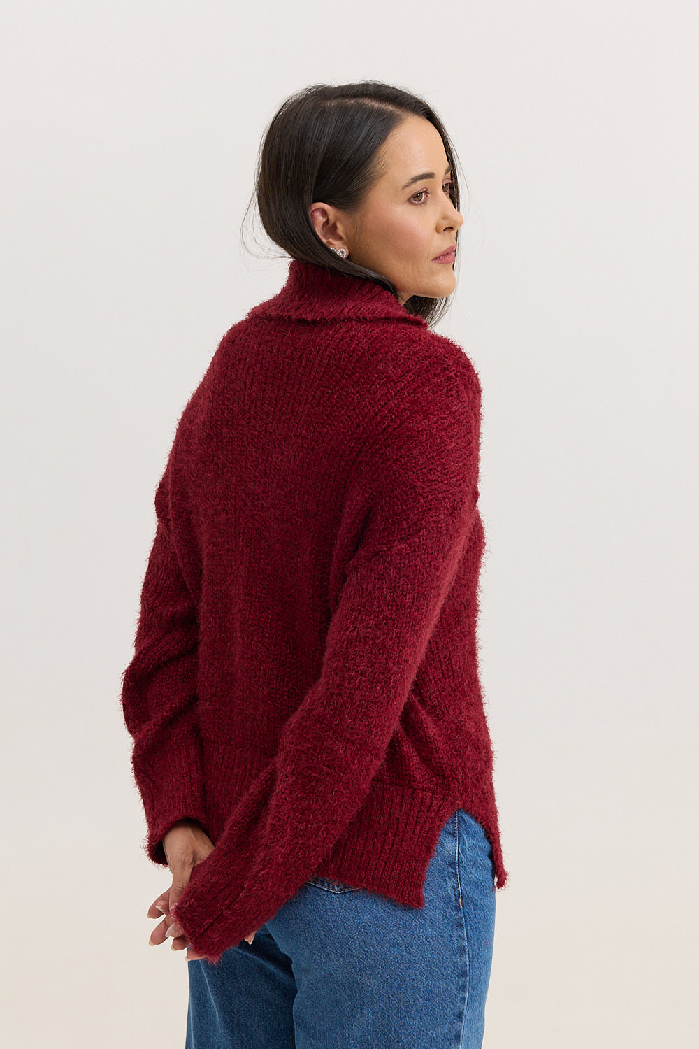 Casaco de Tricot Feminino Peluciado Scarlet - Vinho
