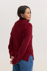 Casaco de Tricot Feminino Peluciado Scarlet - Vinho