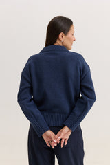 Casaco de Tricot Feminino Dorothy - Marinho
