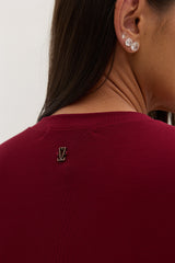 Blusa Feminina em Malha de Viscose Manga Longa Adriana - Vinho