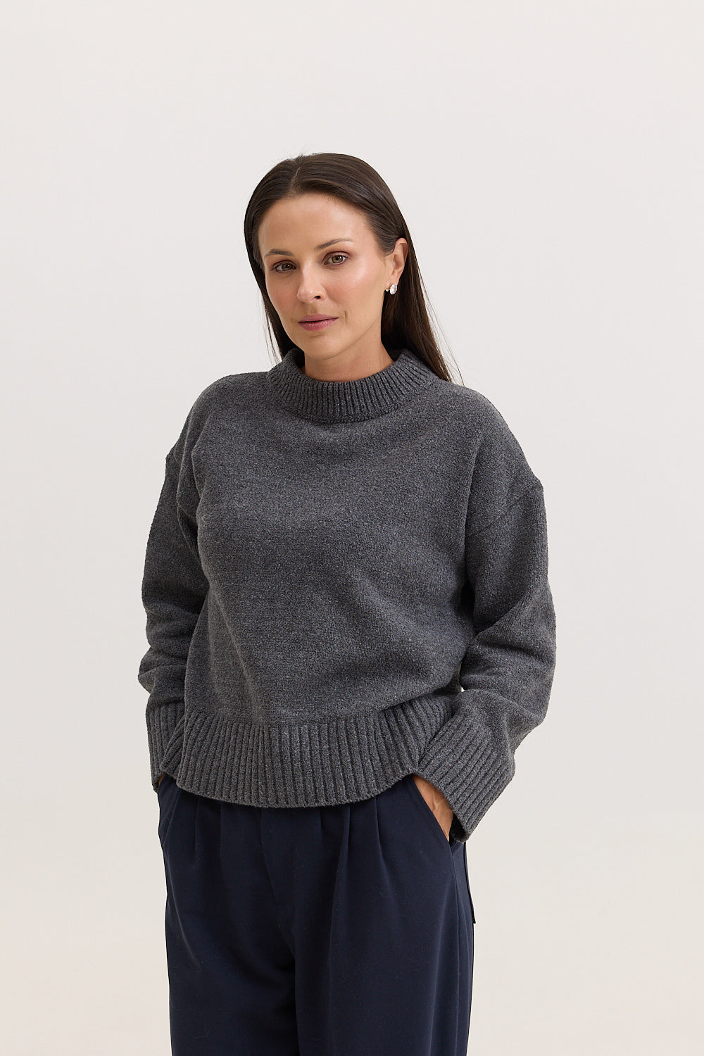 Casaco de Tricot Feminino Dorothy - Cinza