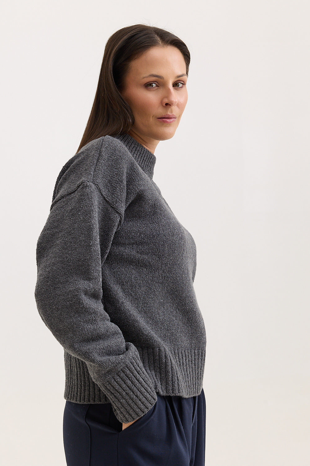 Casaco de Tricot Feminino Dorothy - Cinza