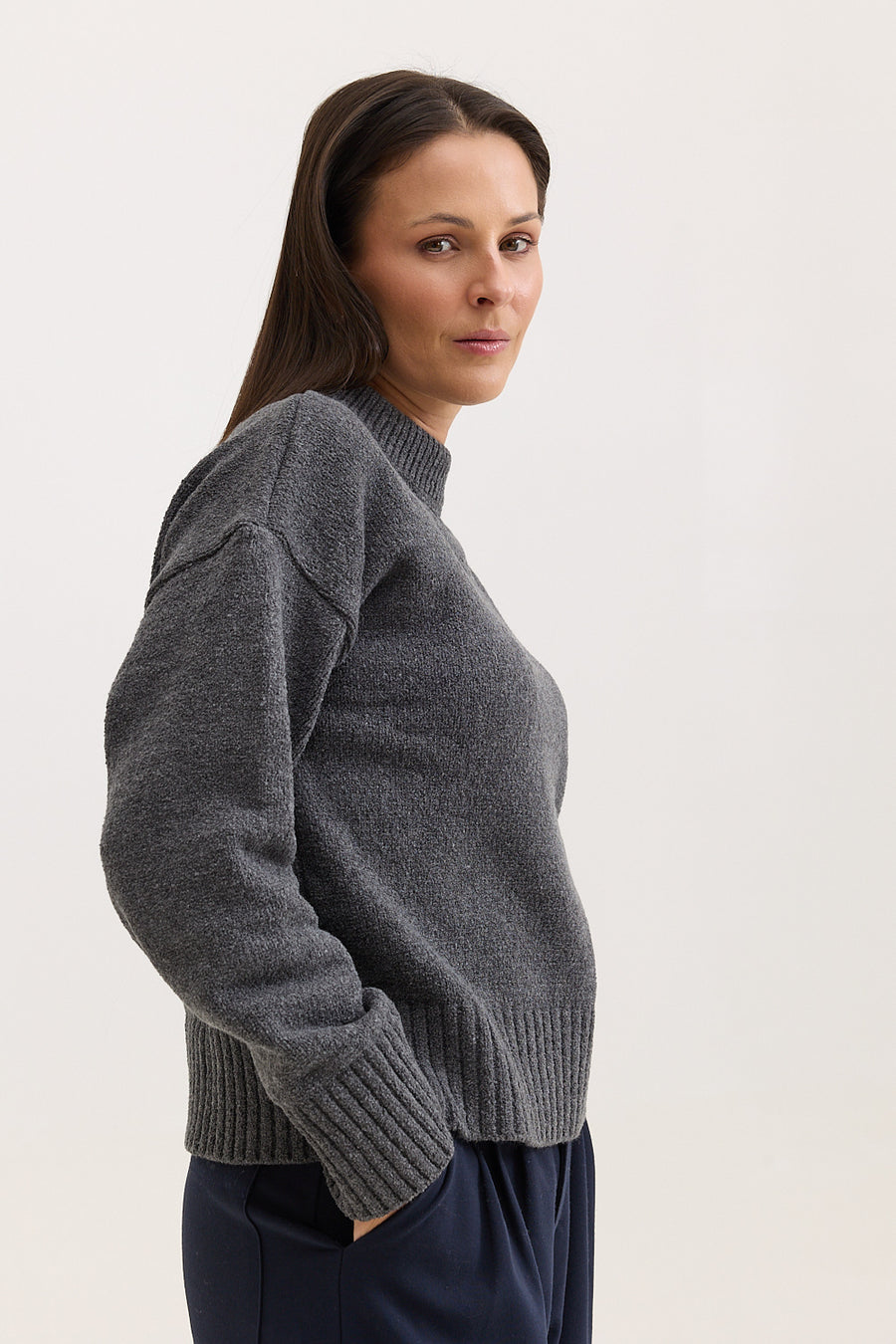 Casaco de Tricot Feminino Dorothy - Cinza