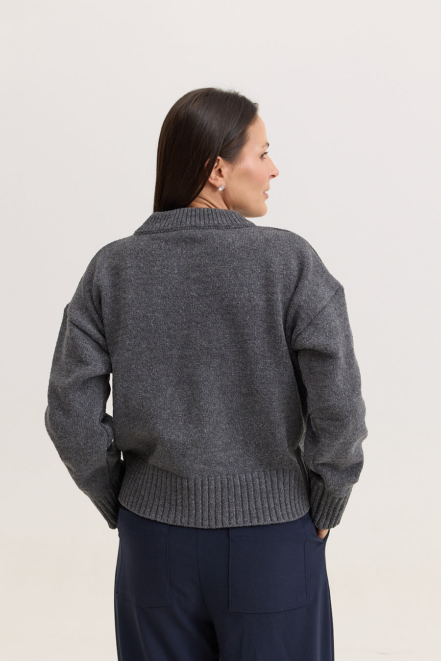 Casaco de Tricot Feminino Dorothy - Cinza