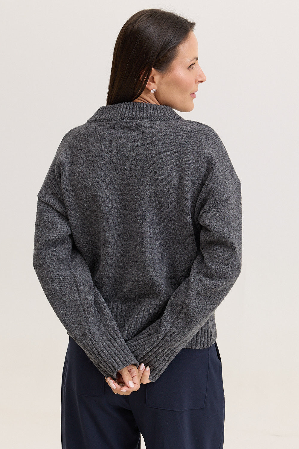 Casaco de Tricot Feminino Dorothy - Cinza