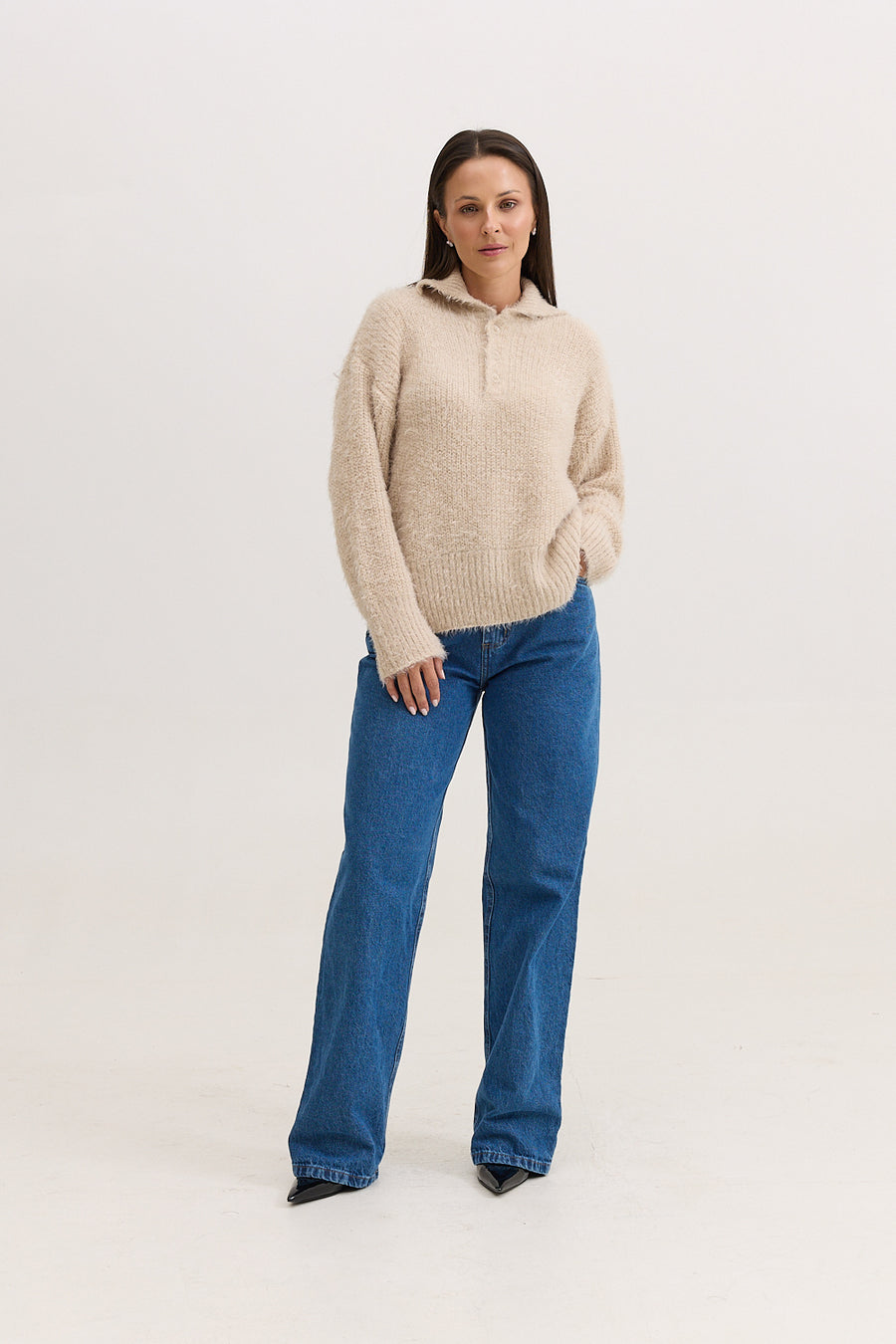 Casaco de Tricot Feminino Peluciado Scarlet - Bege