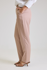 Calça Alfaiataria Feminina Bege Eliana