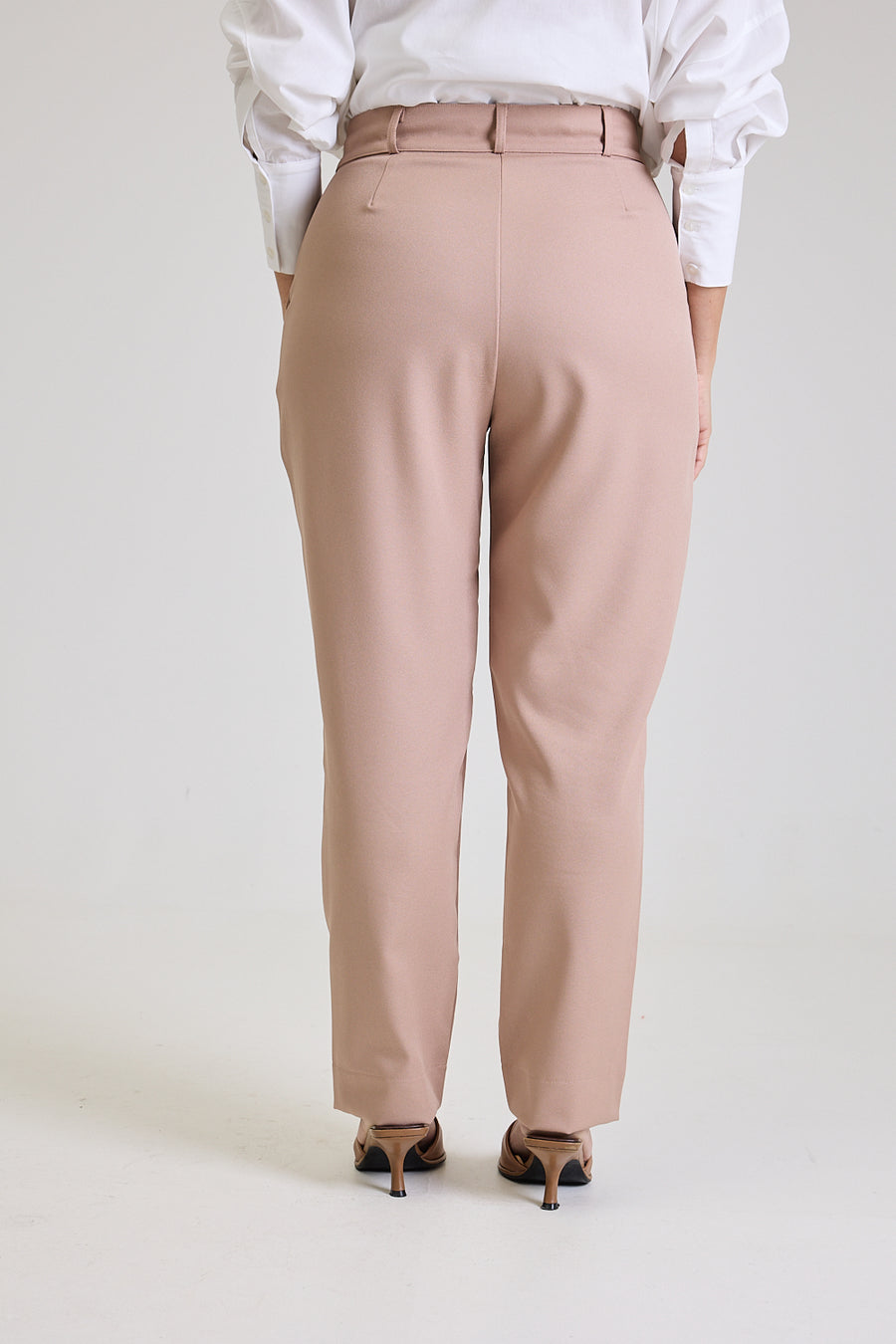 Calça Alfaiataria Feminina Bege Eliana